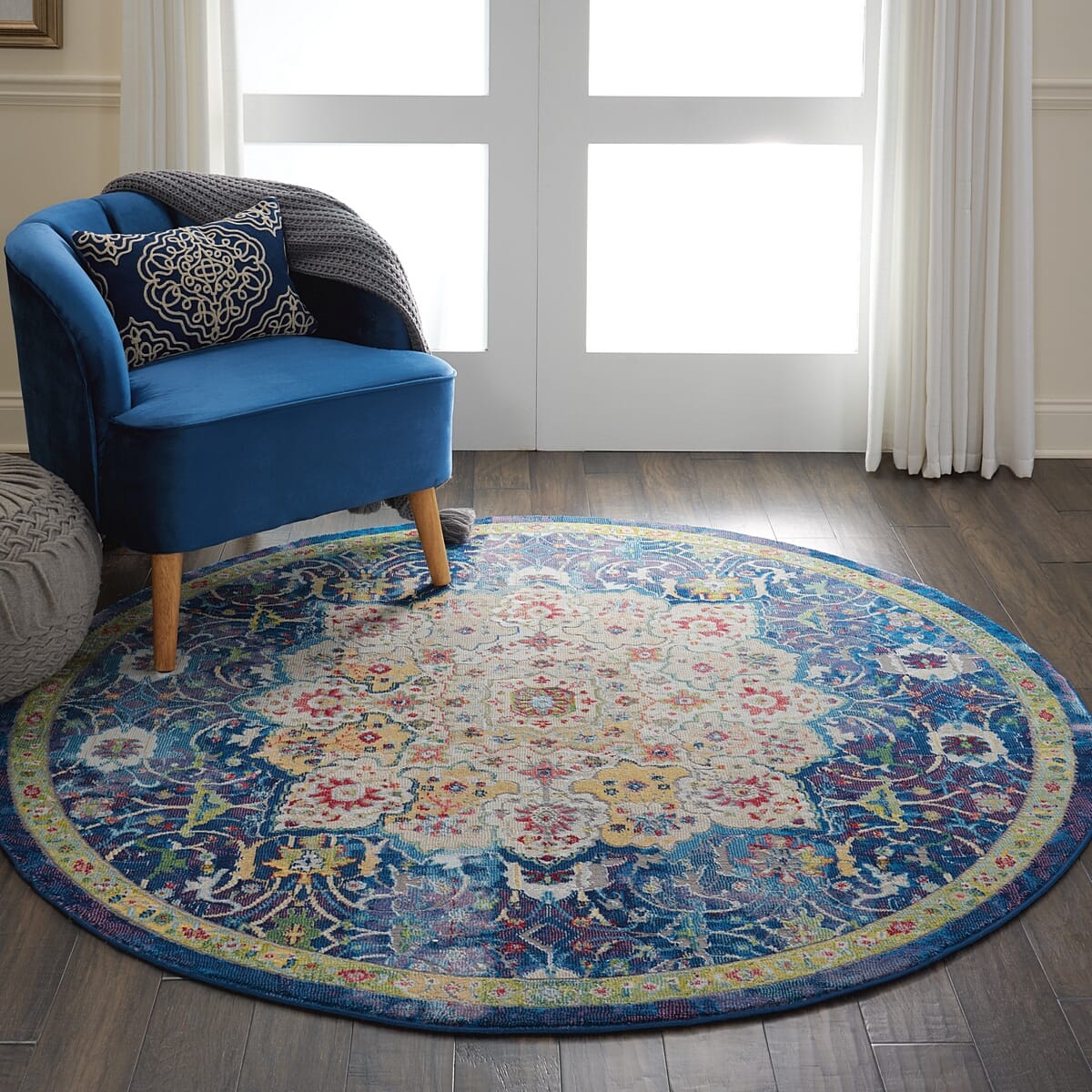 Nourison Ankara Global Anr03 Blue Area Rug