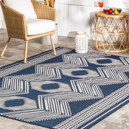 Nuloom Ranya Tribal Nra1766E Navy Area Rug