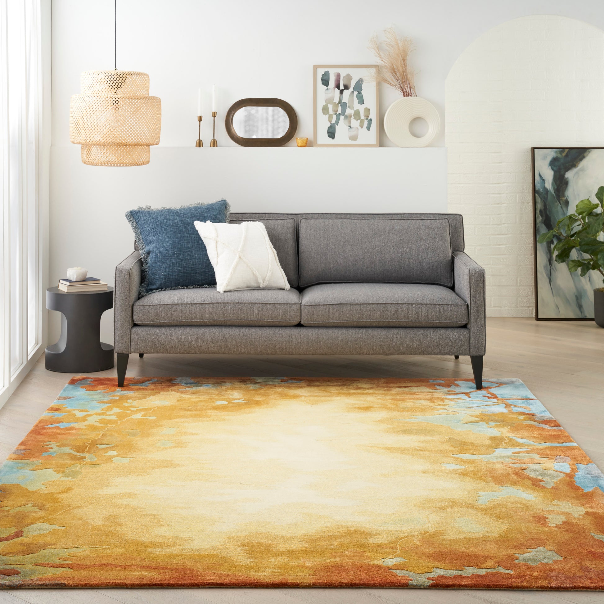 Nourison Prismatic Prs29 Gold/Multicolor Area Rug