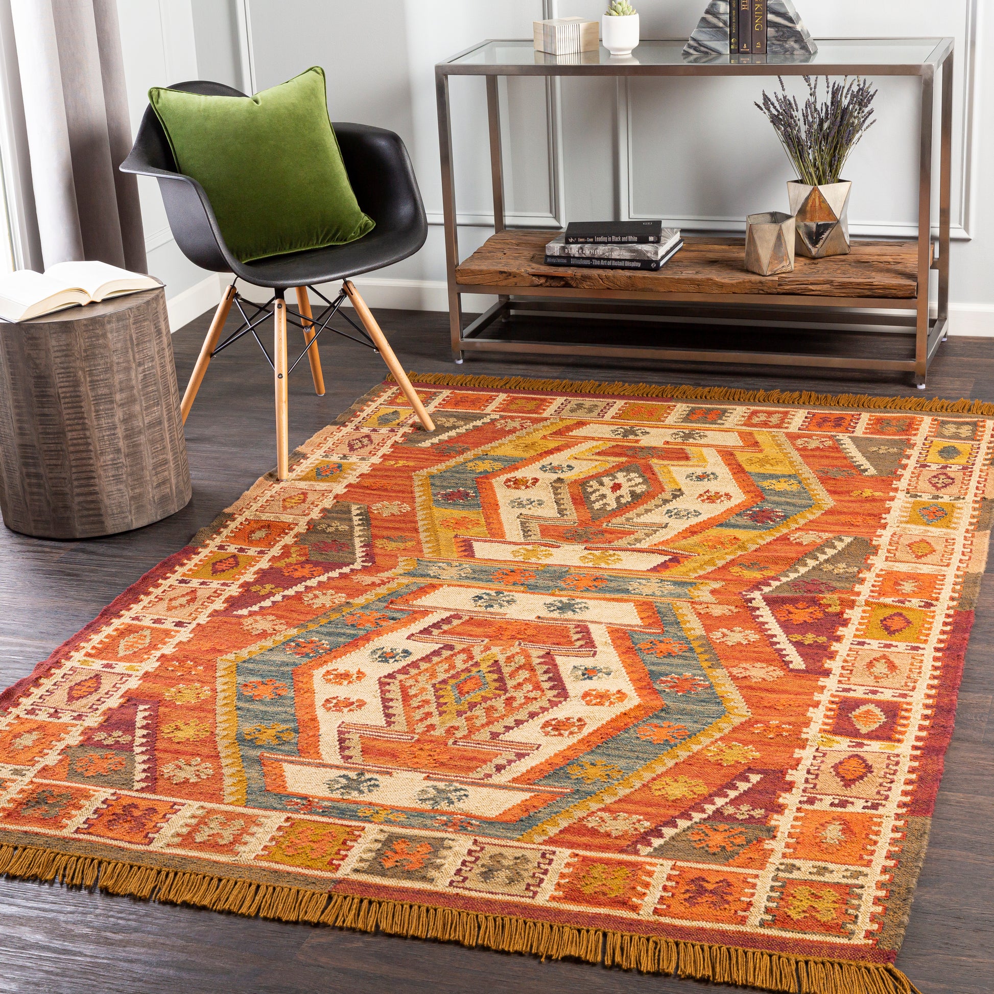 Surya Bursa Bur-2300 Khaki, Taupe, Tan, Brick Area Rug