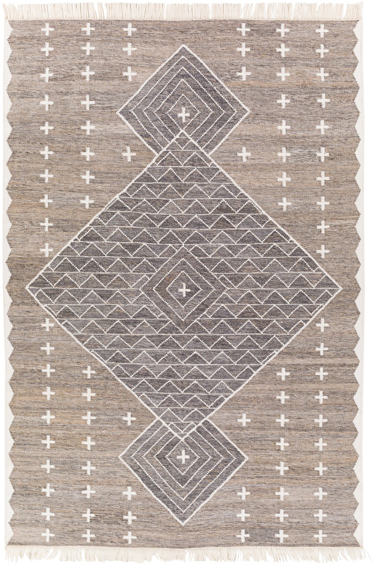Surya Bursa Bur-2301 Taupe, Charcoal, Cream Rugs.