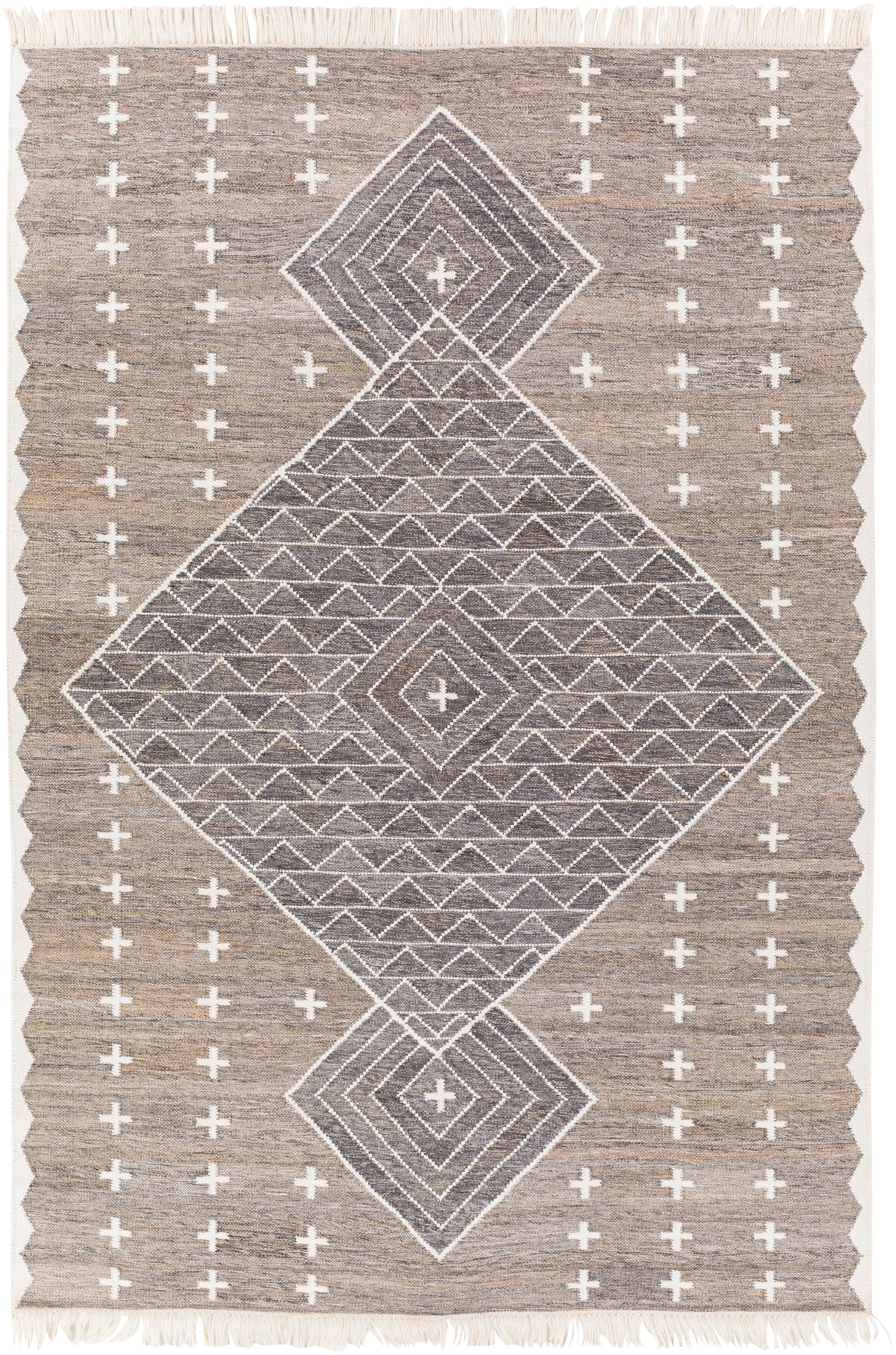 Surya Bursa Bur-2301 Taupe, Charcoal, Cream Area Rug