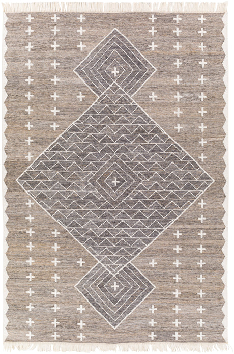 Surya Bursa Bur-2301 Taupe, Charcoal, Cream Rugs.