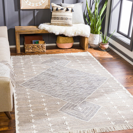 Surya Bursa Bur-2301 Taupe, Charcoal, Cream Rugs.
