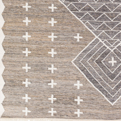 Surya Bursa Bur-2301 Taupe, Charcoal, Cream Area Rug