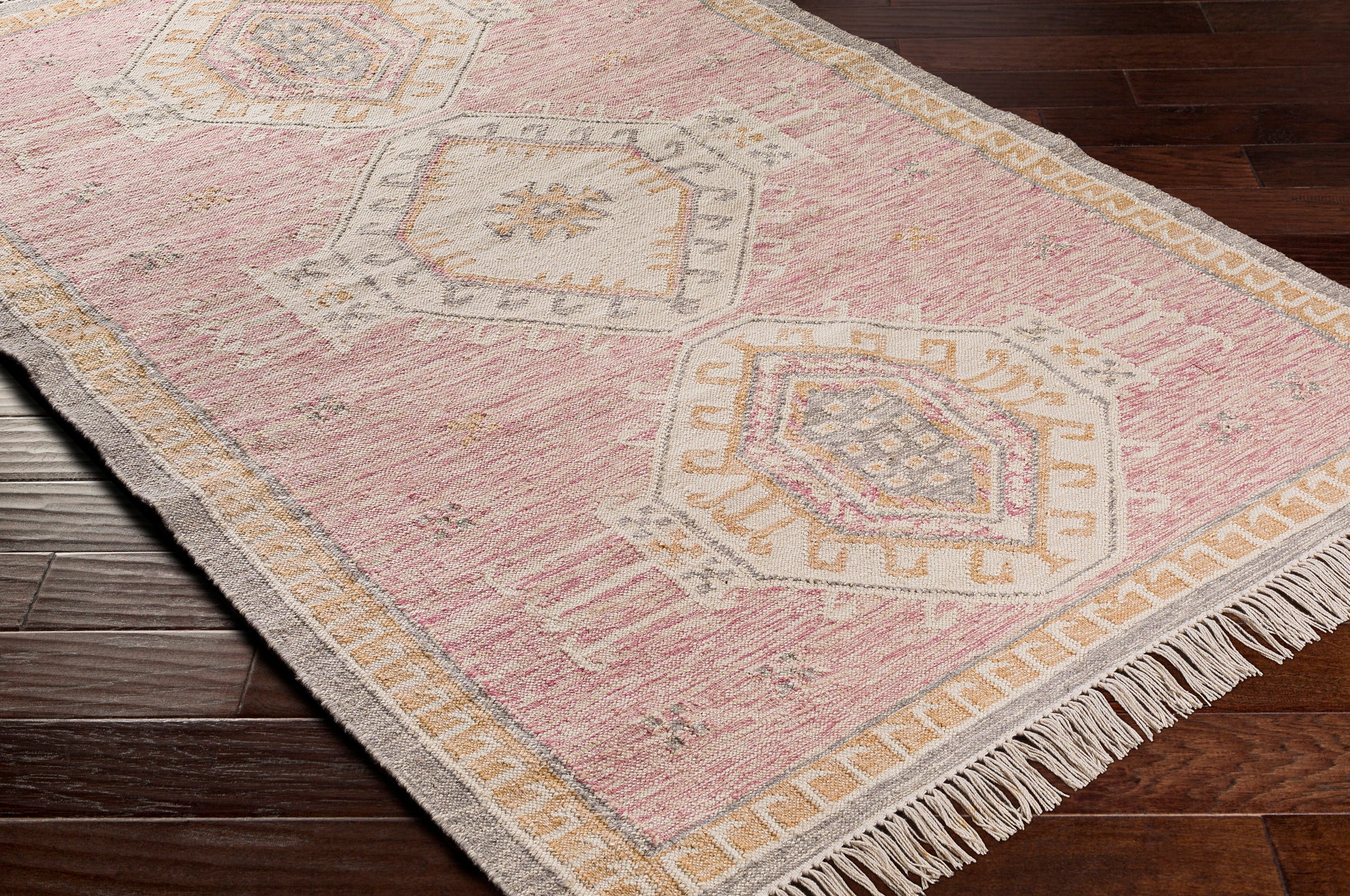 Surya Bursa Bur-2302 Rose, Medium Gray, Tan, Beige Area Rug