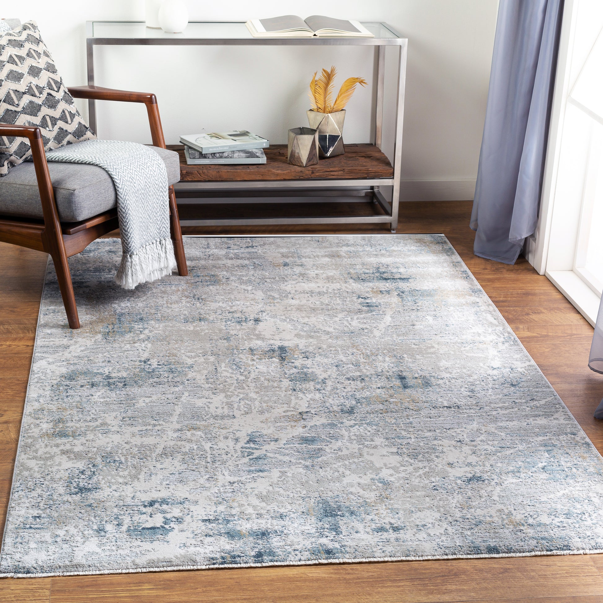 Surya Brunswick Bwk-2306 Ice Blue, Sage, Olive, Teal Area Rug