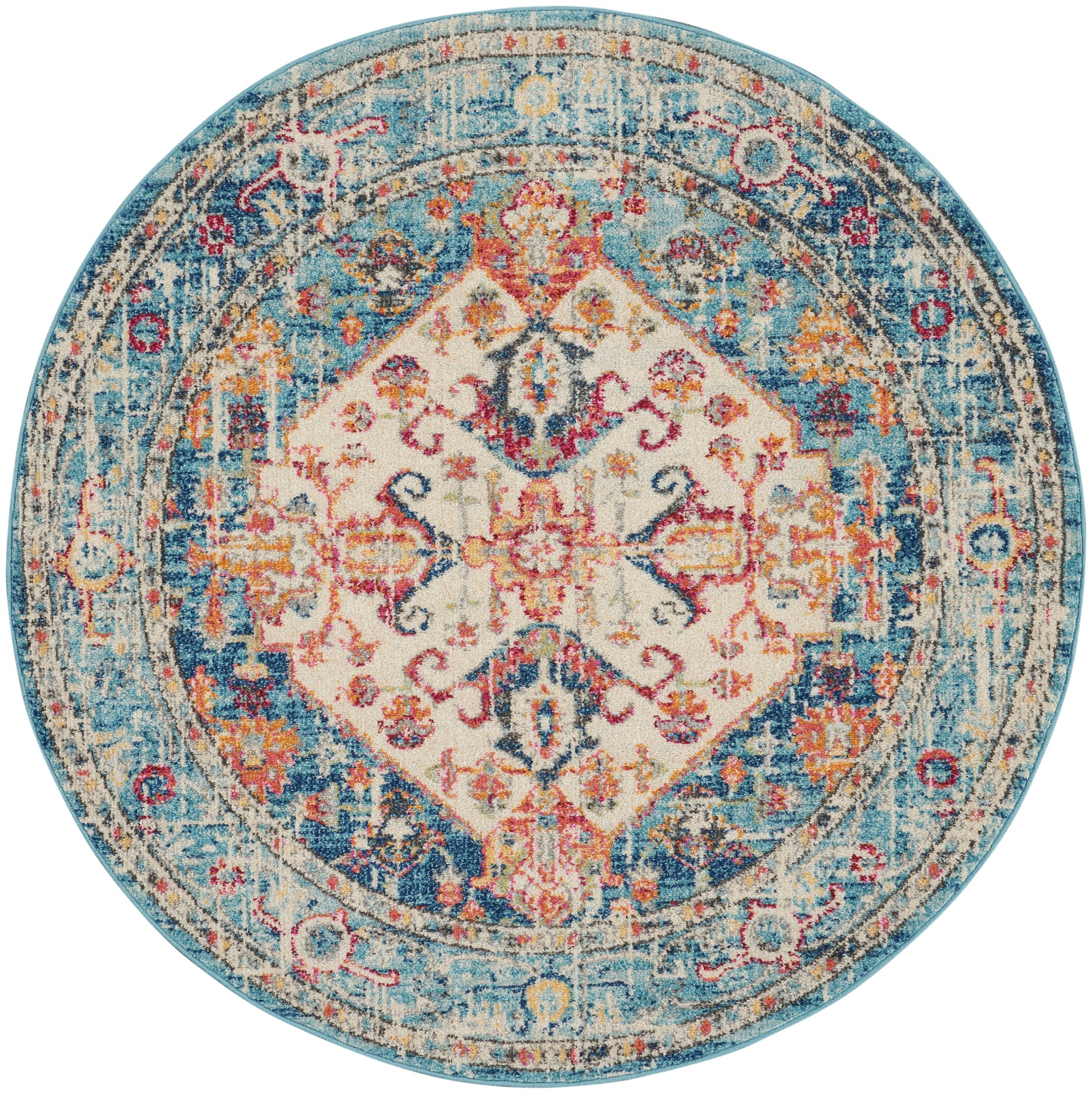 Nourison Passion Psn23 Ivory/Light Blue Area Rug