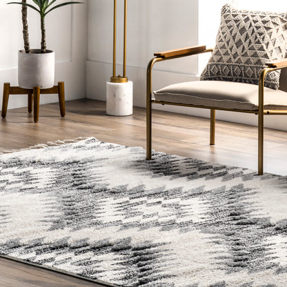 Nuloom Adelade Aztec Nad2939B Gray Area Rug