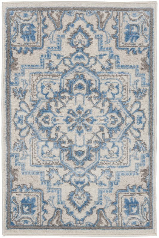 Nourison Elation Etn10 Ivory Blue Area Rug