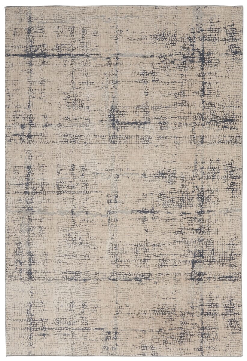 Nourison Rustic Textures Rus06 Ivory / Blue Organic / Abstract Area Rug