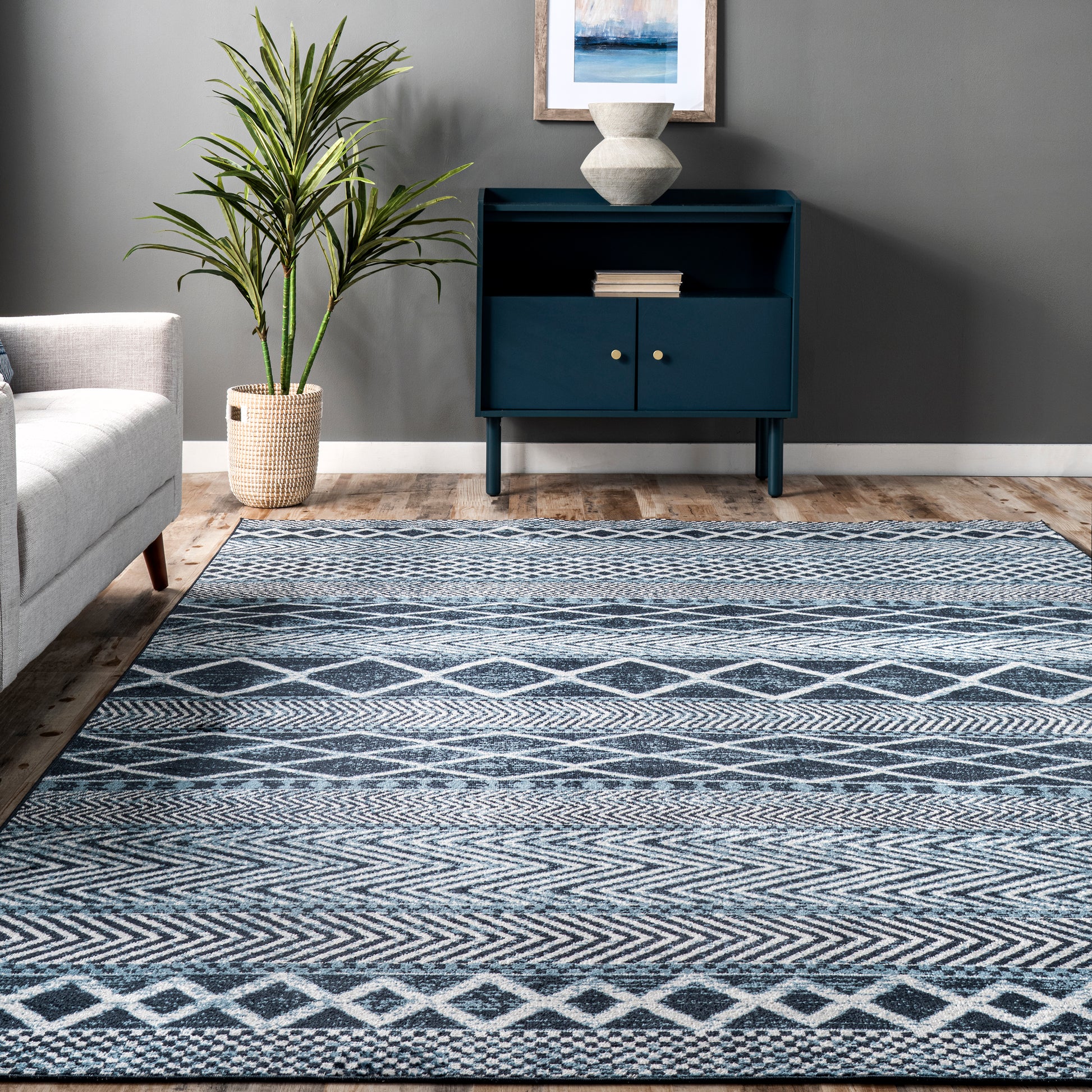 AreaRugs.com Wavaj Nwa1278A Blue Area Rug