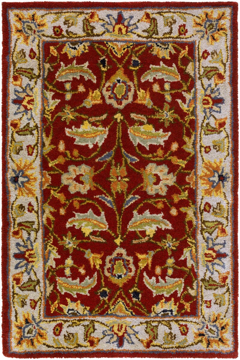 Surya Caesar cae-1022 Red / Ivory / Gold / Green Area Rug