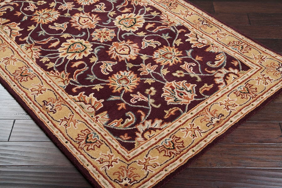 Surya Caesar Cae-1024 Burgundy, Khaki, Dark Red, Camel Area Rug