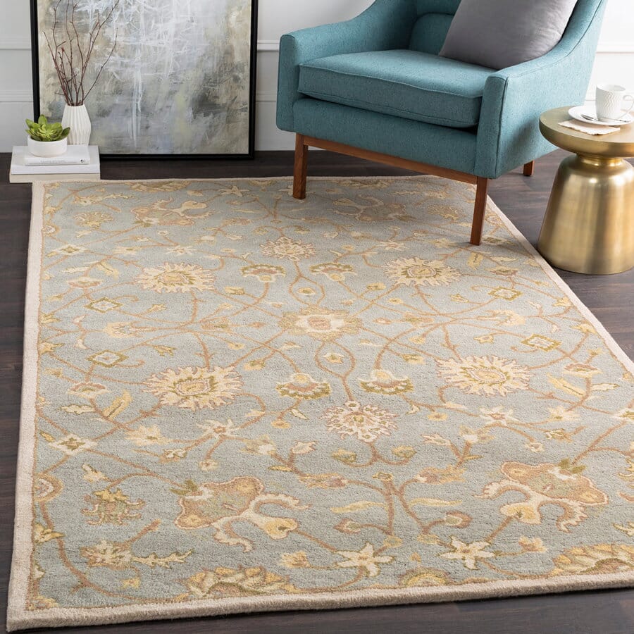 Surya Caesar Cae-1121 Bone / Pigeon Gray / Palm Green Area Rug