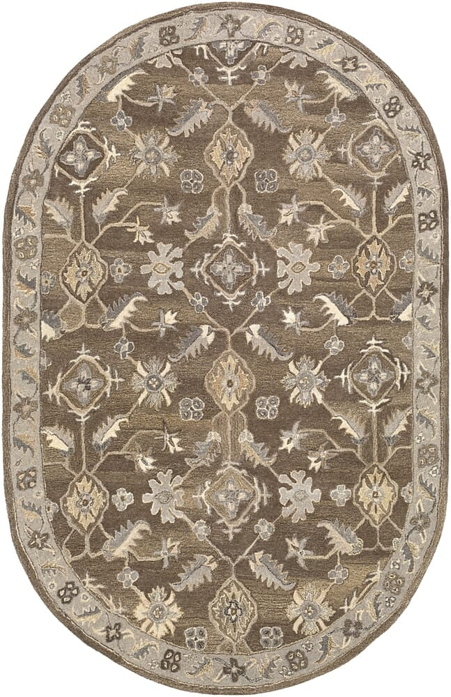 Surya Caesar Cae-1200 Dark Brown, Charcoal, Taupe, Khaki Area Rug