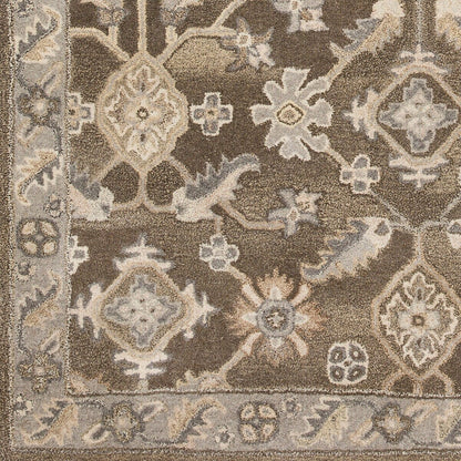 Surya Caesar Cae-1200 Dark Brown, Charcoal, Taupe, Khaki Area Rug