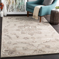 Surya Caesar Cae-1201 Taupe, Charcoal, Beige, Dark Brown Area Rug