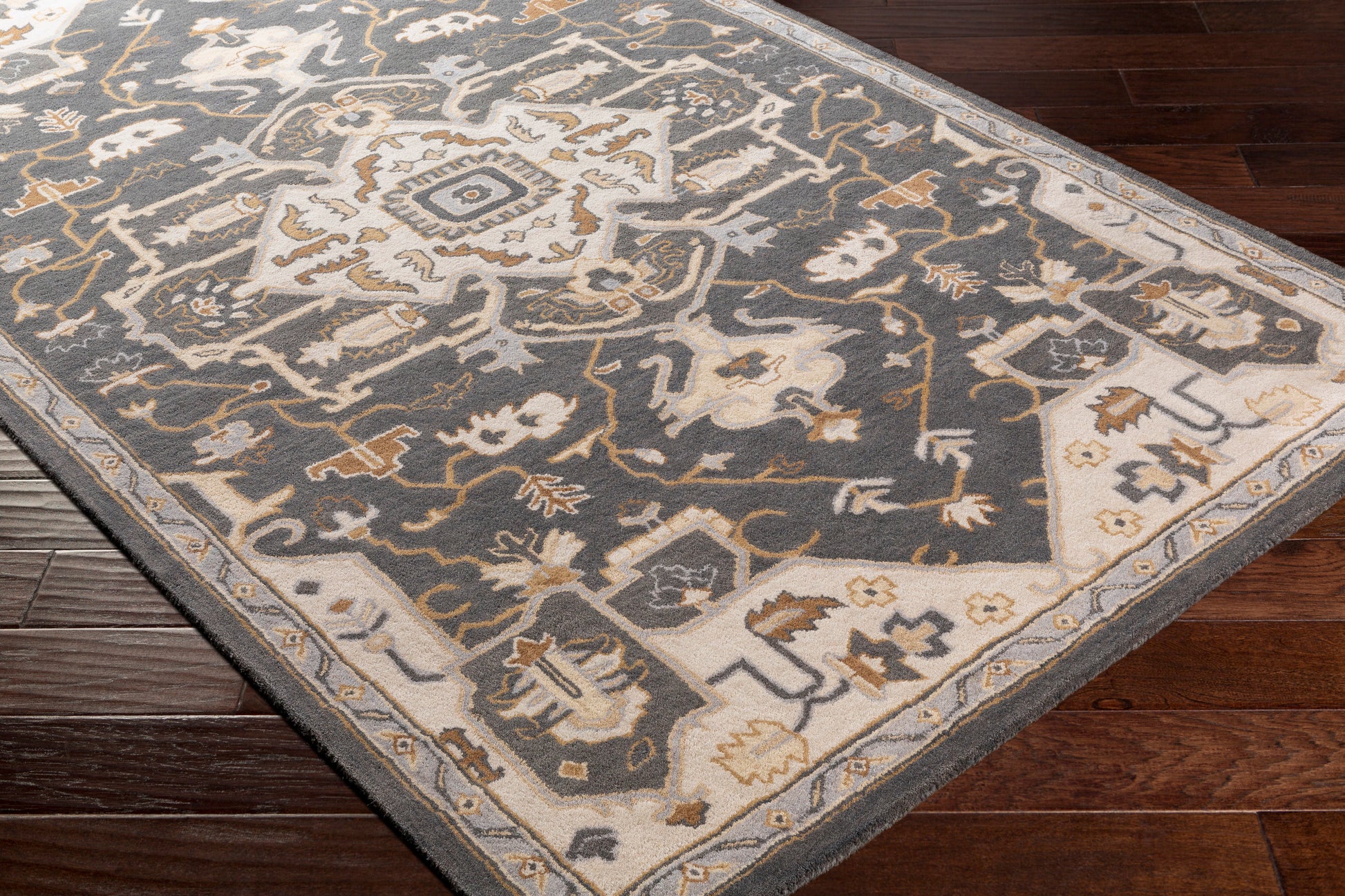 Surya Caesar Cae-1216 Charcoal, Brown Area Rug