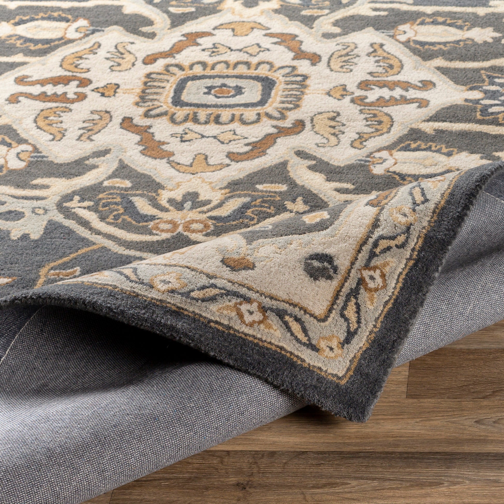 Surya Caesar Cae-1216 Charcoal, Brown Area Rug