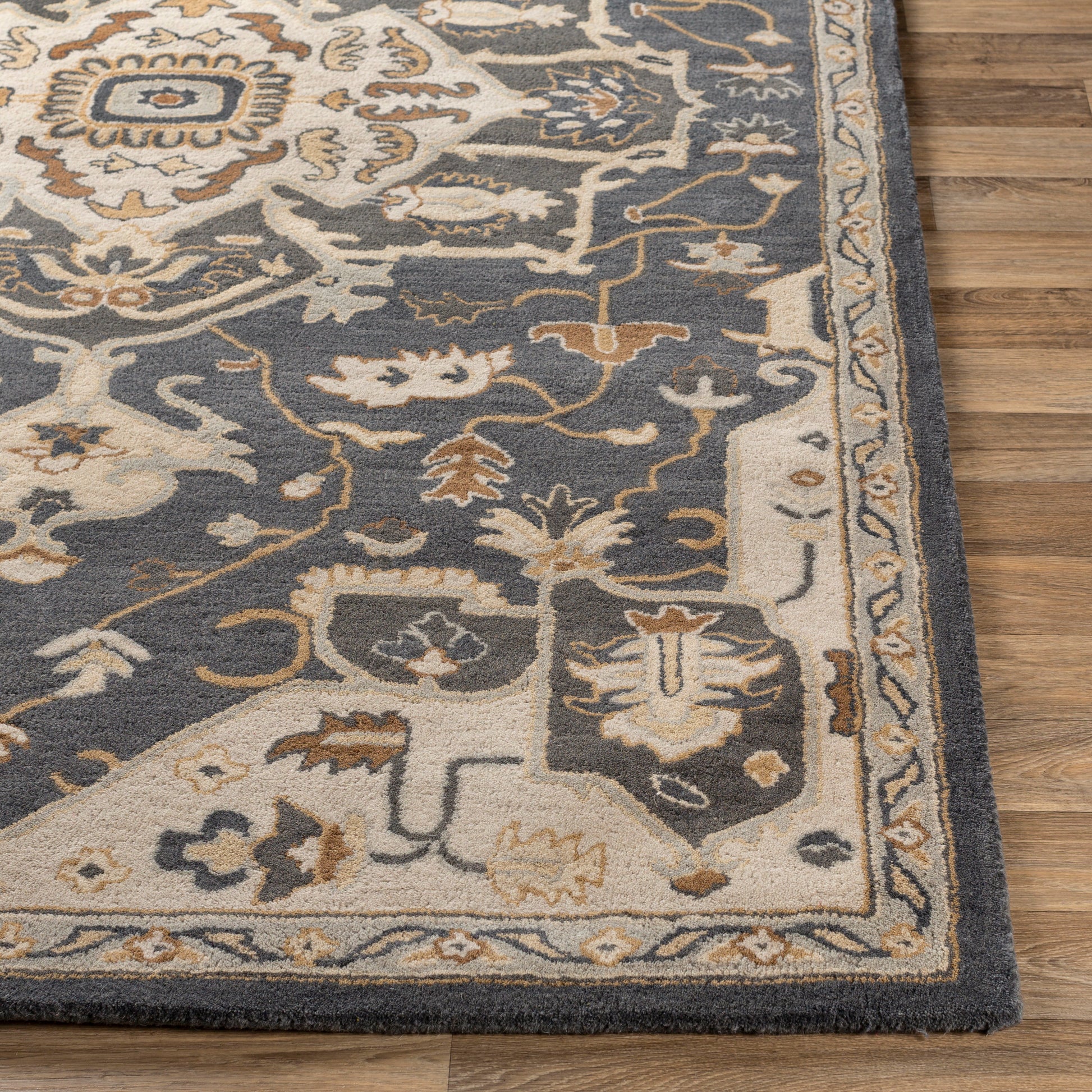 Surya Caesar Cae-1216 Charcoal, Brown Area Rug