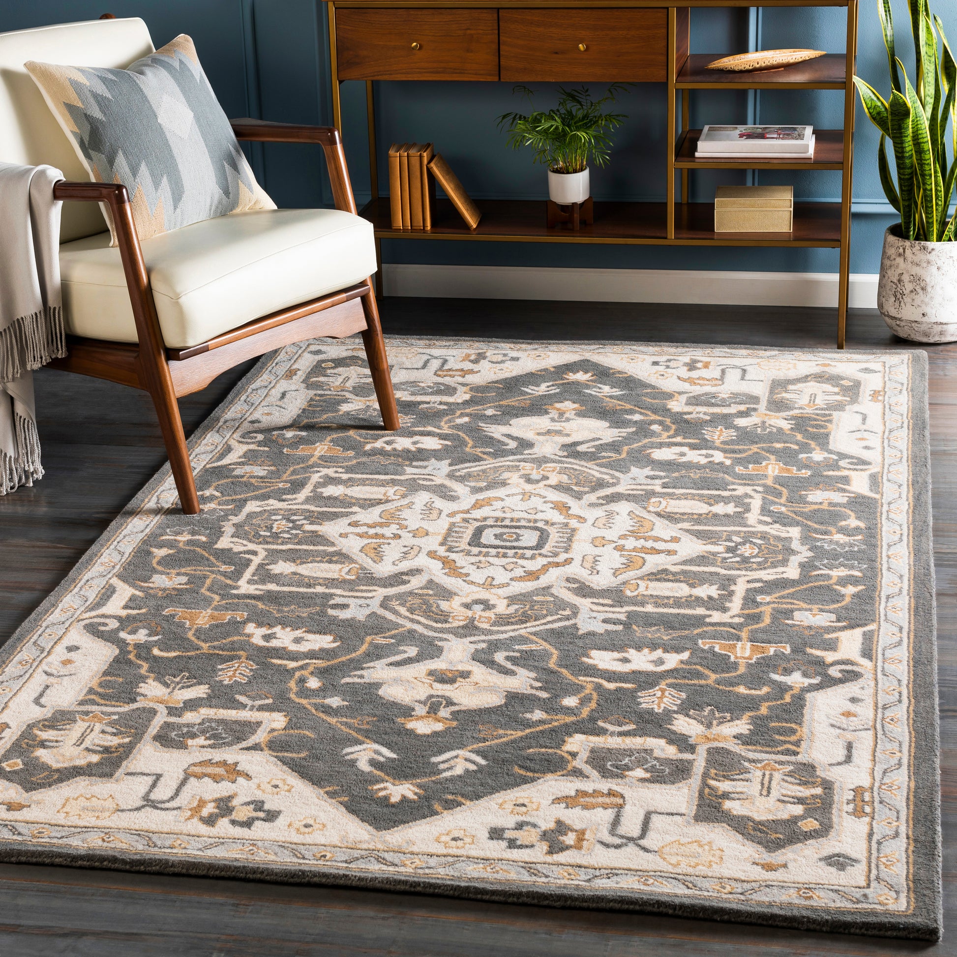 Surya Caesar Cae-1216 Charcoal, Brown Area Rug