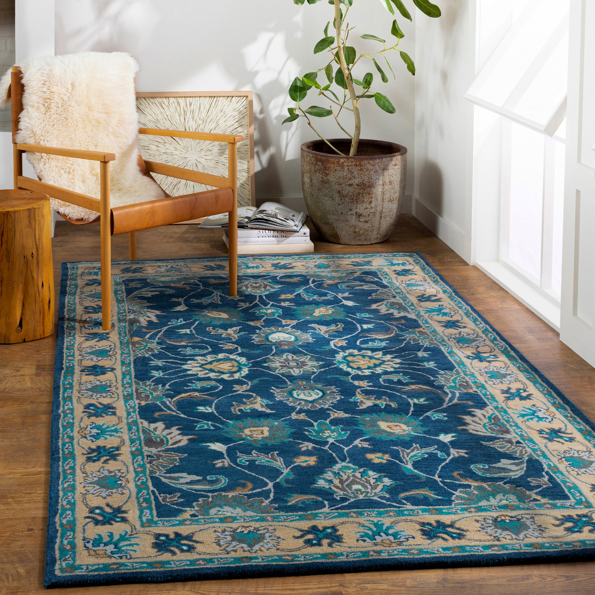 Surya Caesar Cae-1220 Dark Blue, Teal Area Rug