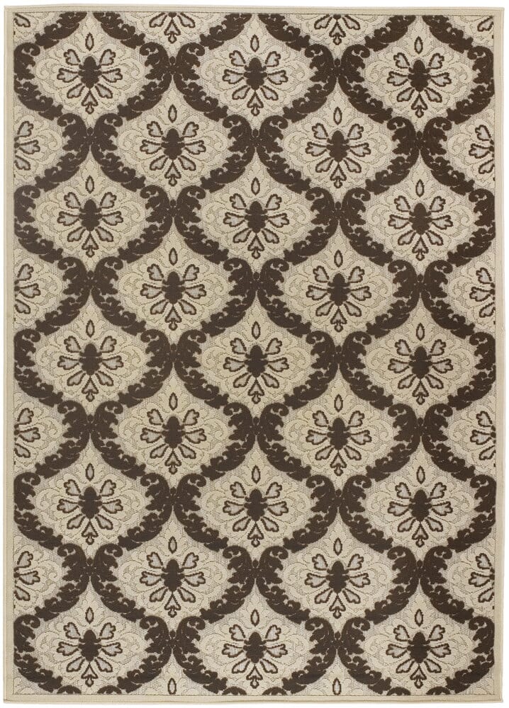 Chandra Calcutta Cal1524 Beige / Brown Damask Area Rug