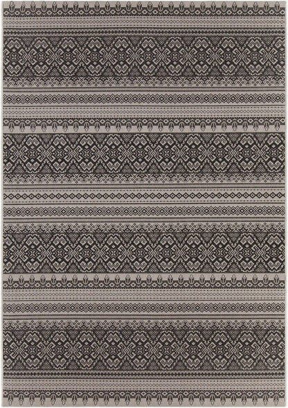 Chandra Calcutta Cal1553 Beige / Charcoal Striped Area Rug