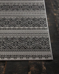 Chandra Calcutta Cal1553 Beige / Charcoal Striped Area Rug