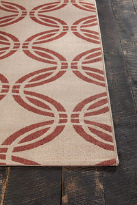 Chandra Calcutta Cal1557 Beige / Rust Geometric Area Rug