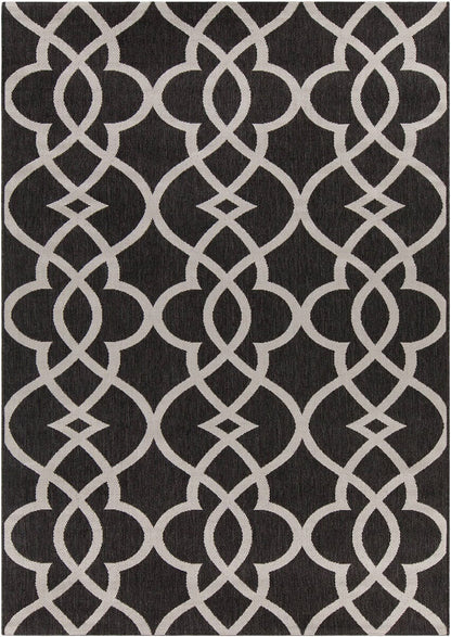 Chandra Calcutta Cal1560 Black / Beige Geometric Area Rug