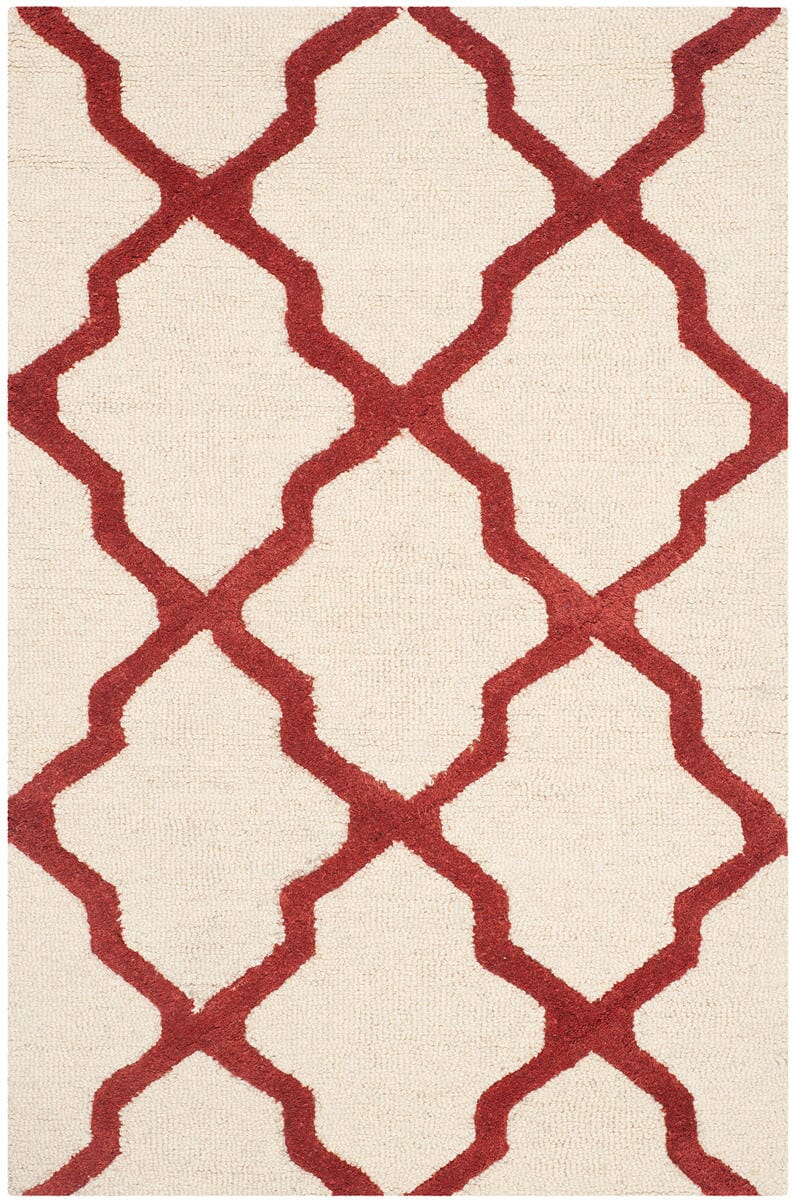 Safavieh Cambridge Cam121I Ivory / Rust Geometric Area Rug