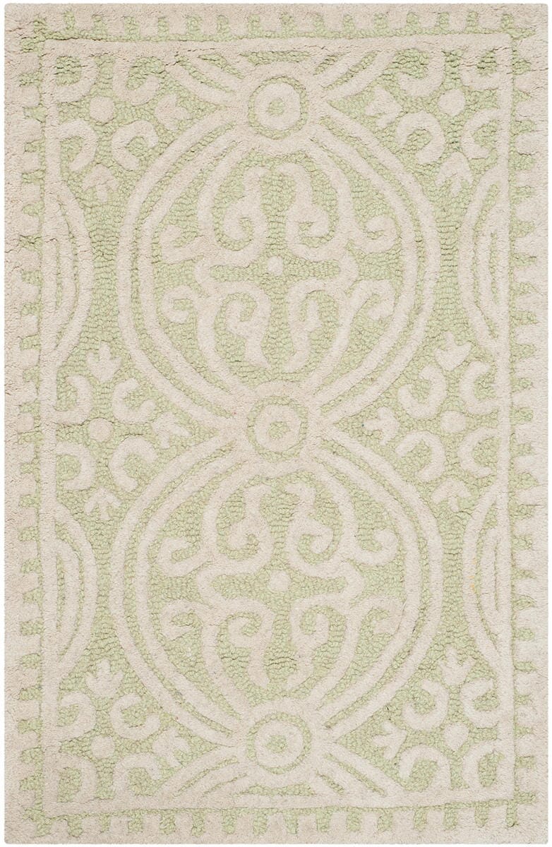 Safavieh Cambridge Cam123B Light Green / Ivory Damask Area Rug