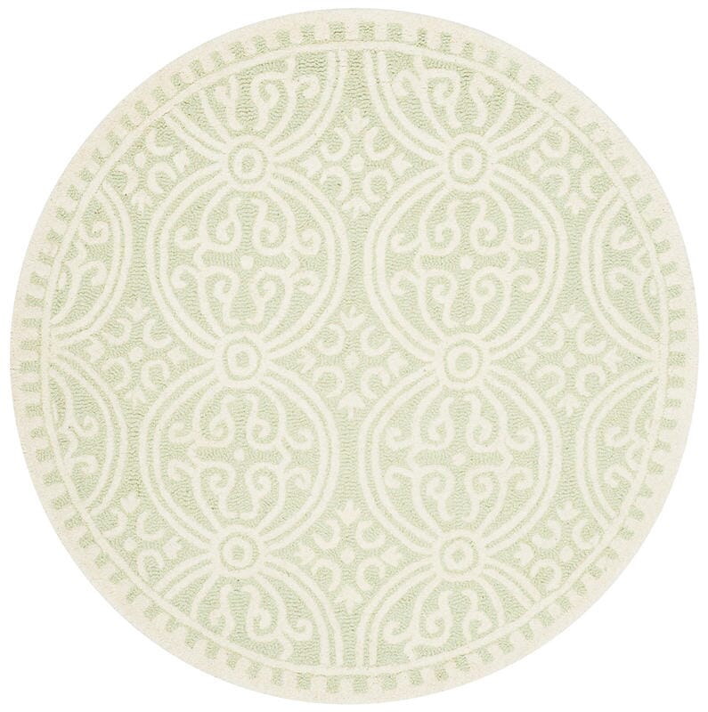 Safavieh Cambridge Cam123B Light Green / Ivory Damask Area Rug