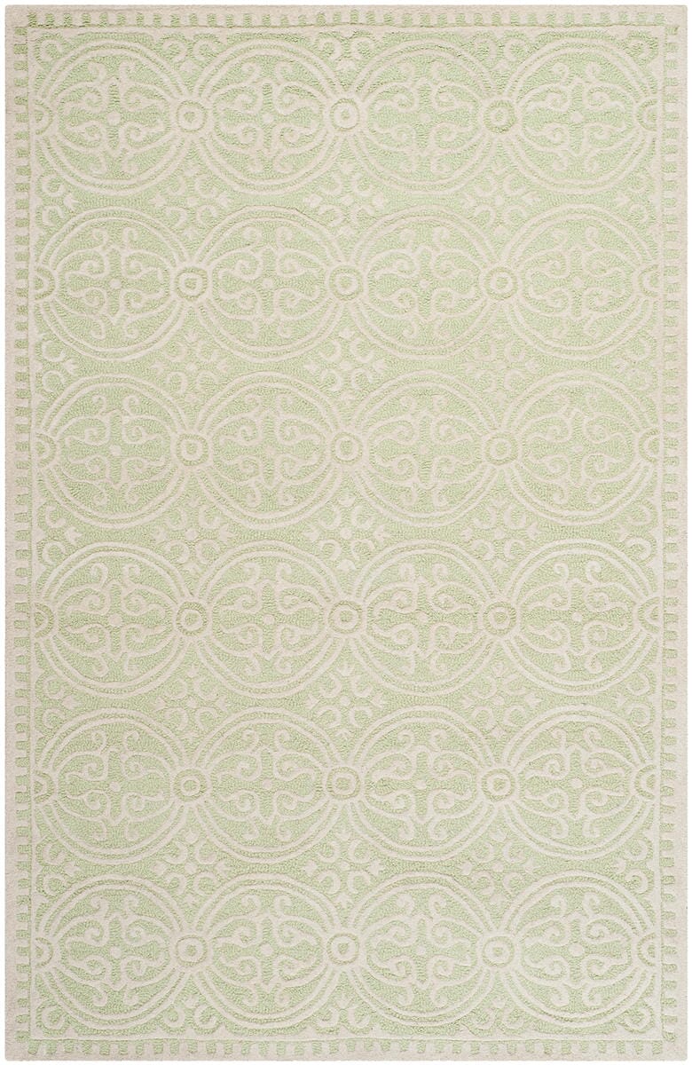 Safavieh Cambridge Cam123B Light Green / Ivory Damask Area Rug