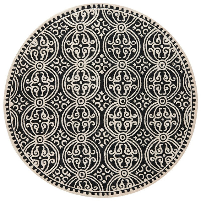 Safavieh Cambridge Cam123E Black / Ivory Damask Area Rug