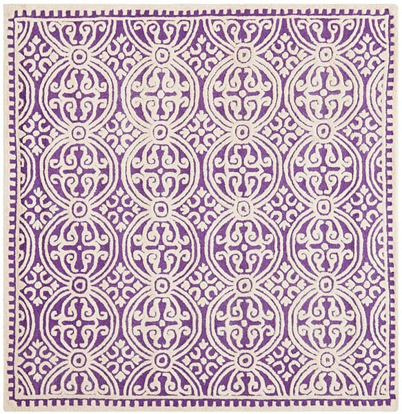 Safavieh Cambridge Cam123K Purple / Ivory Damask Area Rug