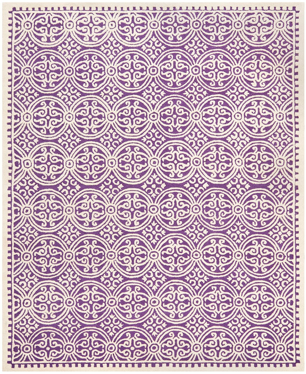 Safavieh Cambridge Cam123K Purple / Ivory Damask Area Rug