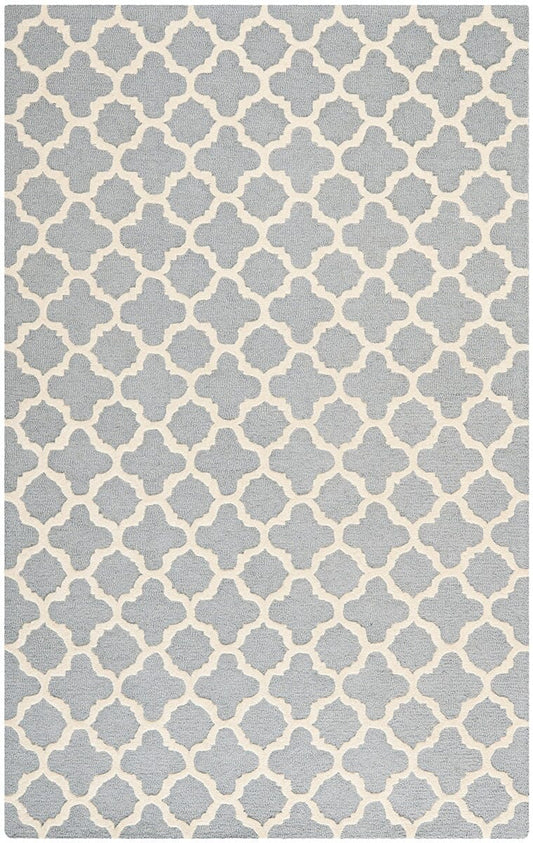 Safavieh Cambridge Cam130D Silver / Ivory Geometric Area Rug