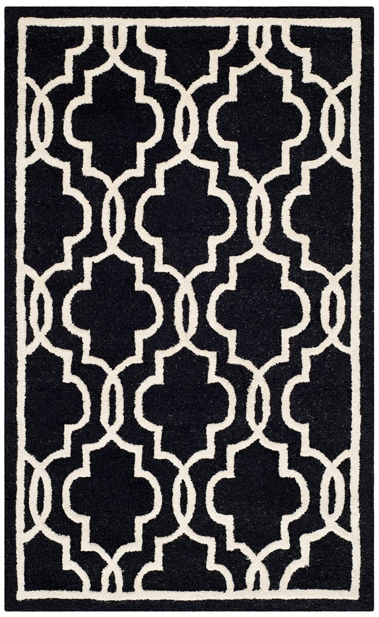 Safavieh Cambridge Cam131E Black / Ivory Geometric Area Rug