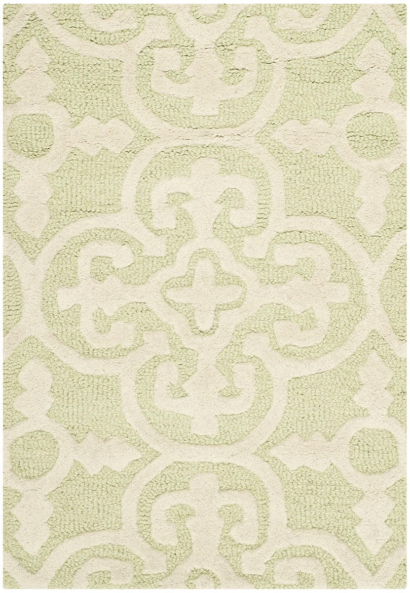 Safavieh Cambridge Cam133B Light Green / Ivory Damask Area Rug