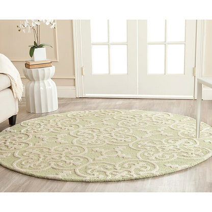 Safavieh Cambridge Cam133B Light Green / Ivory Damask Area Rug