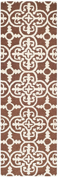 Safavieh Cambridge Cam133H Dark Brown / Ivory Damask Area Rug