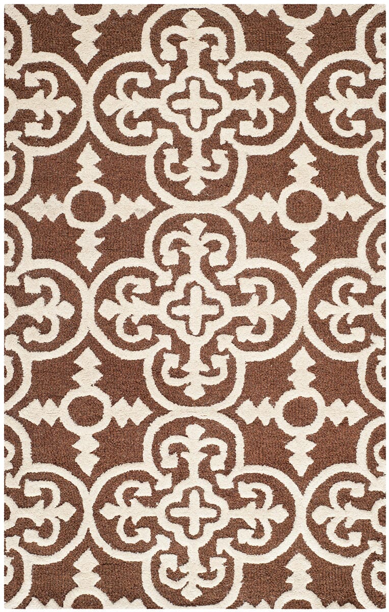 Safavieh Cambridge Cam133H Dark Brown / Ivory Damask Area Rug