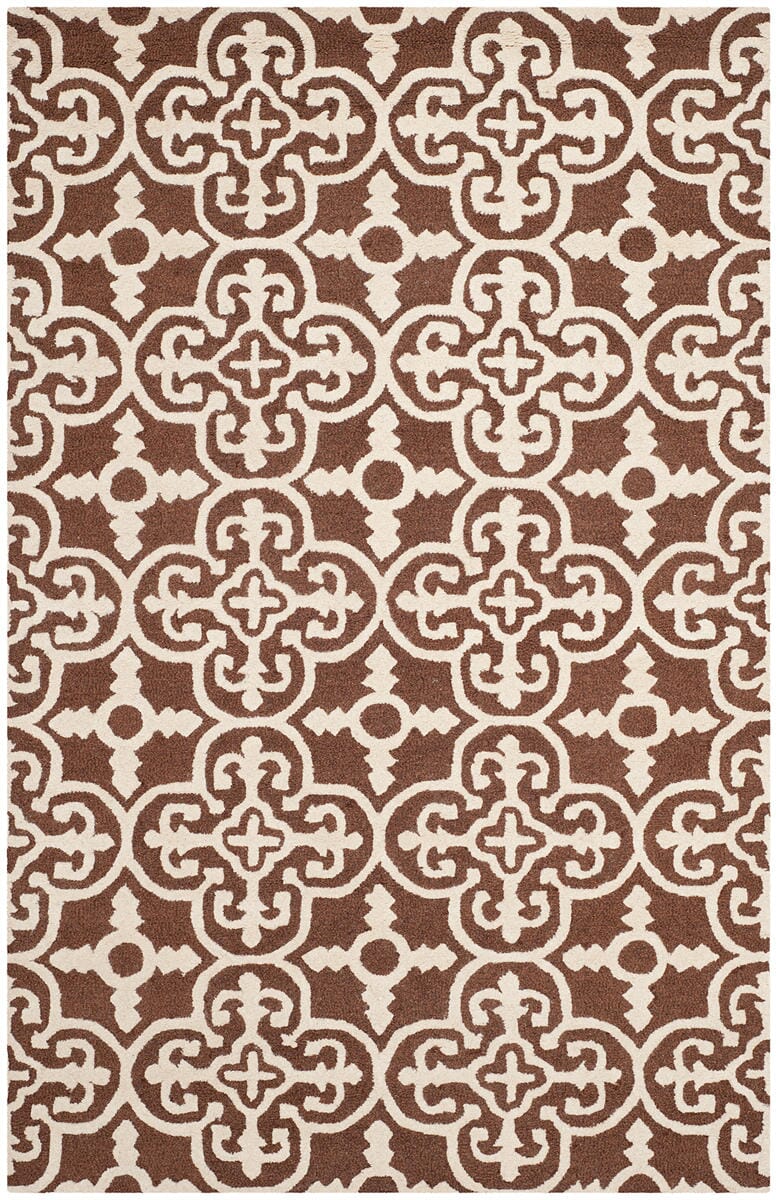 Safavieh Cambridge Cam133H Dark Brown / Ivory Damask Area Rug