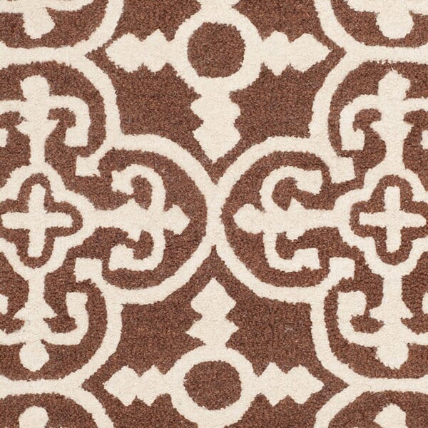 Safavieh Cambridge Cam133H Dark Brown / Ivory Damask Area Rug