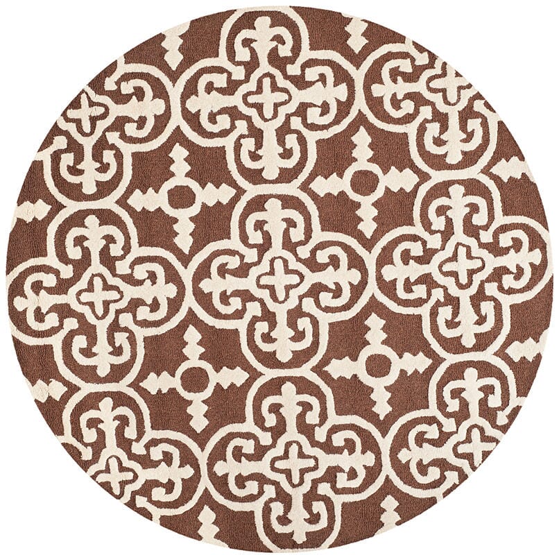 Safavieh Cambridge Cam133H Dark Brown / Ivory Damask Area Rug