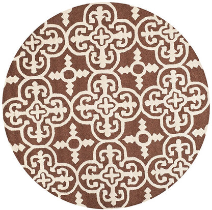 Safavieh Cambridge Cam133H Dark Brown / Ivory Damask Area Rug