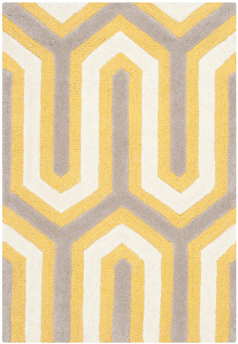 Safavieh Cambridge Cam351Q Gold / Grey Damask Area Rug